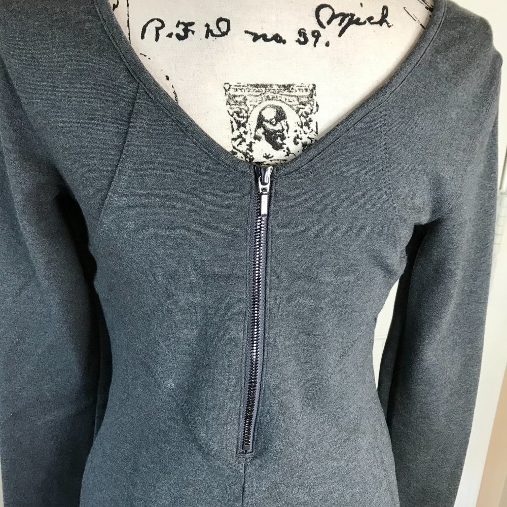 Athleta Illusion Long Sleeve Bodycon Dress Charcoal Grey - Picture 4 of 6